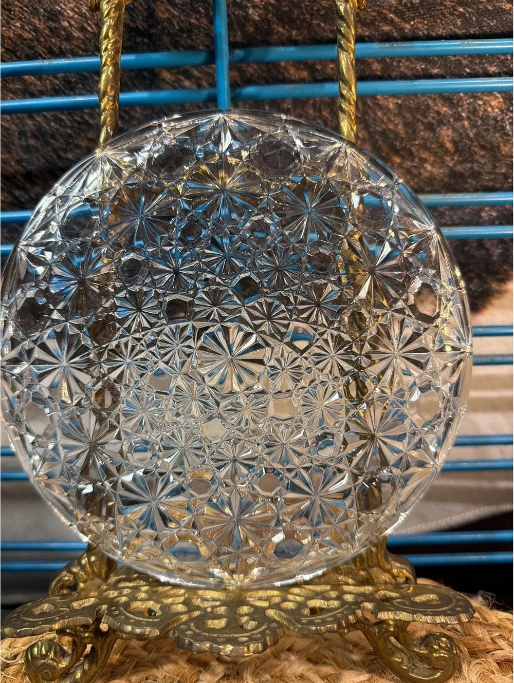 Vintage Clear Cut Glass Decorative Plate